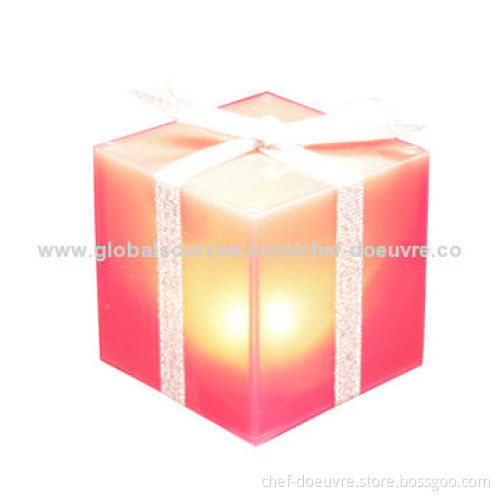 Gift Box Tealight Candle with Color-changing LED